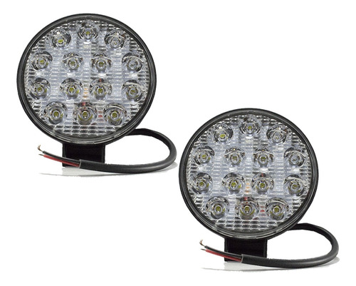 Kit 2x Farol Milha 14 Led 42w 12/24v Ip-67 Rdd Jeep Caminhão