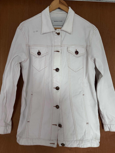 Campera De Jean Blanco María Cher