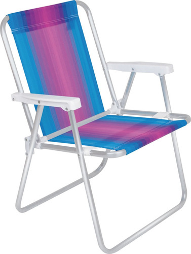 Silla Playera Alta Acero Rayada Plegable Hasta 110kg Mor