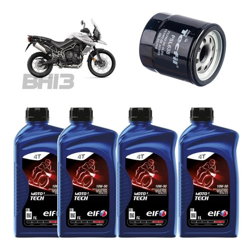 Kit Troca Óleo Triumph Tiger 800 Elf 10w50 Psl638