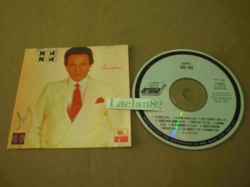 Jose Jose Secretos 1983 Ariola Cd Usa Detalle Portada