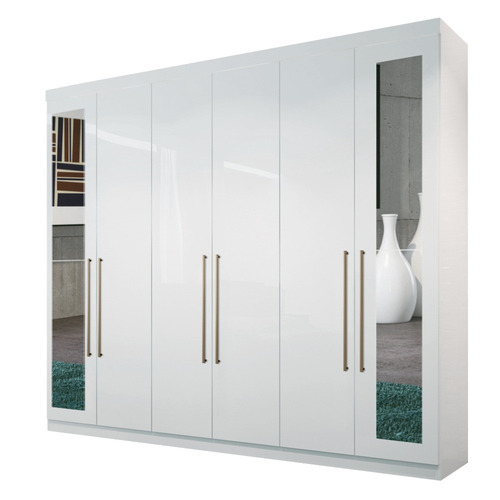 Guarda Roupa Casal 6 Portas Imaginare  Santos Andira Cor Branco