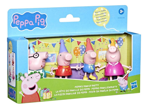 Peppa Pig Set De 4 Figuras - La Fiesta Familiar De Peppa