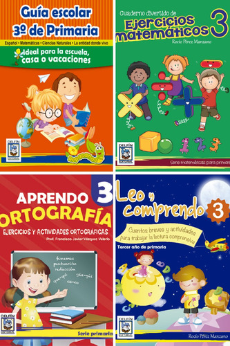 Guías Escolares Para 3ro De Primaria Paquete De 4 Libros