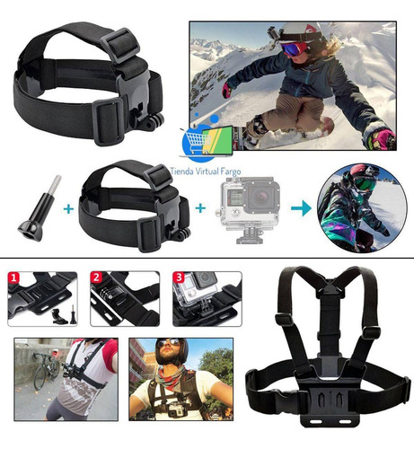 Kit 50 Accesorios Para Camaras Gopro Hero7 Hero6 Hero5 Hero4