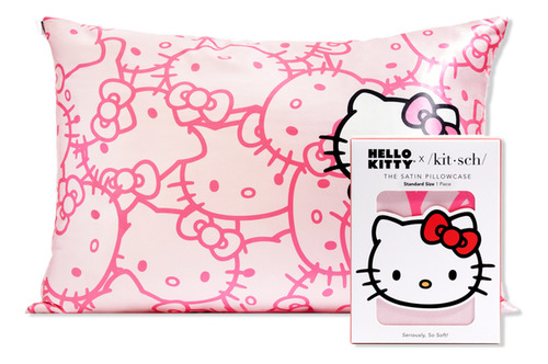 Hello Kitty X Kitsch Funda De Satén - Caras Hello Kitty Rosa
