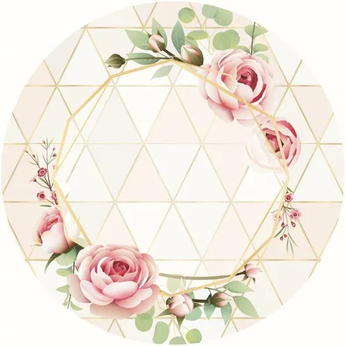 comprar Painel Redondo Flores Rosas 3d Tecido Cu002F Elástico 1,50m