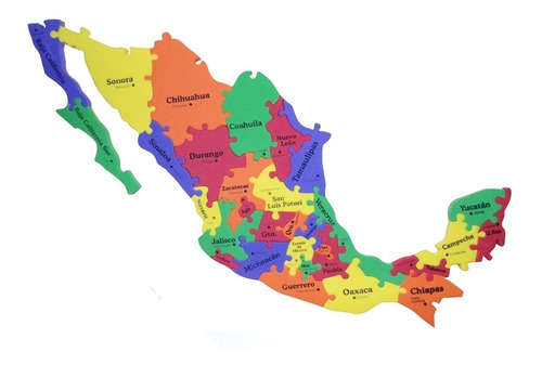 Pack 50 Pzas Mapa De México De Foamy Foami Fomi Rompecabezas