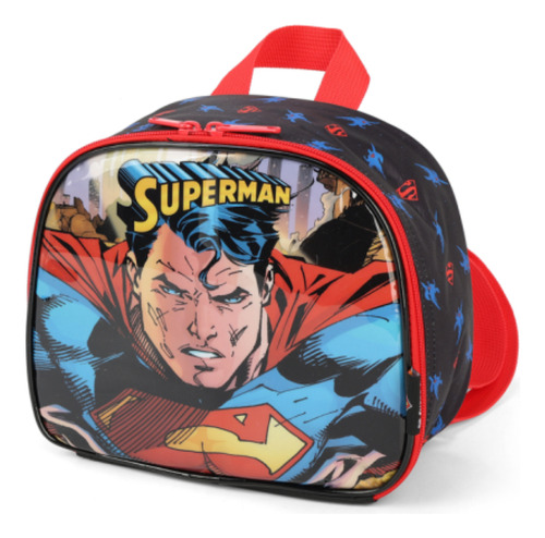 Lancheira Térmica Escolar Herói Super Homem Superman Cor Preto