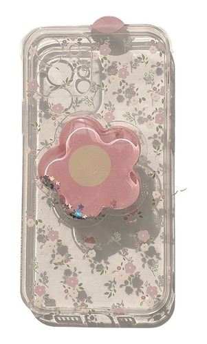 Estuche For Teléfono Con Soporte De Flor Pequeña Rosa