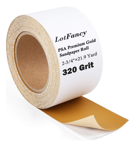 Lotfancy Rollo De Papel De Lija Psa, Grano 320, Autoadhesivo