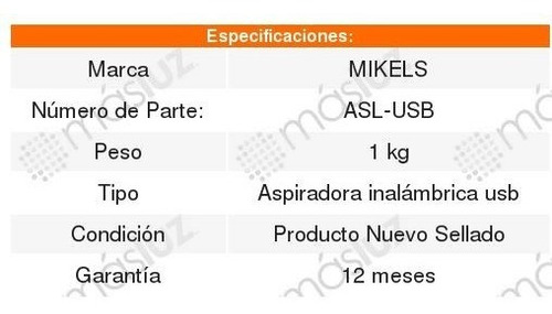 Aspiradora Inalámbrica Usb Mikels Mikels