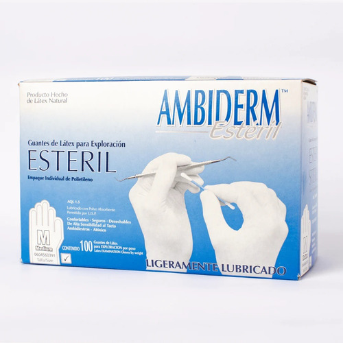 Ambiderm Guante De Latex Esteril 10 Cajas Talla A Elegir