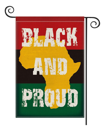 Bandera De Jardín Africano Negra Y Orgullosa De Doble Cara, 