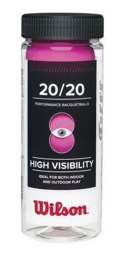 Tarro De Pelotas De Racquetball Wilson 20/20 Rosado