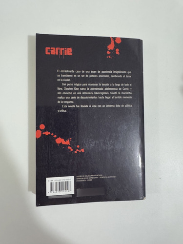 Libro Carrie De Stephen King Editorial Debolsillo (Usado)