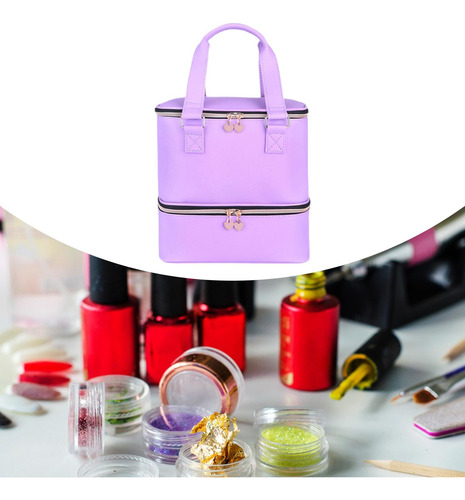 Bolsillo De Almacenamiento De Esmalte De Uñas De Doble Capa