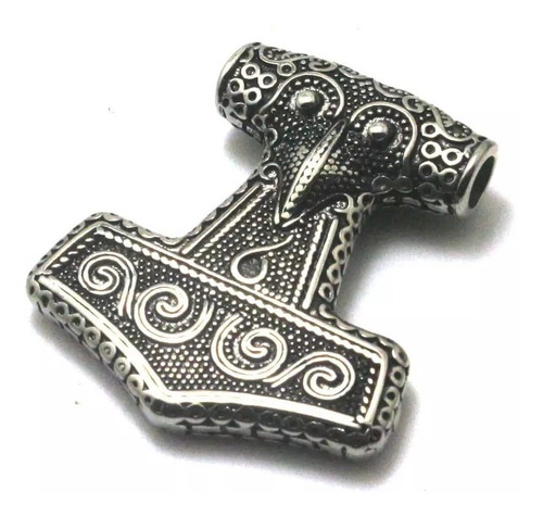 Colgante Mjolnir Martillo Amuleto Vikingo Acero Quirúrgico