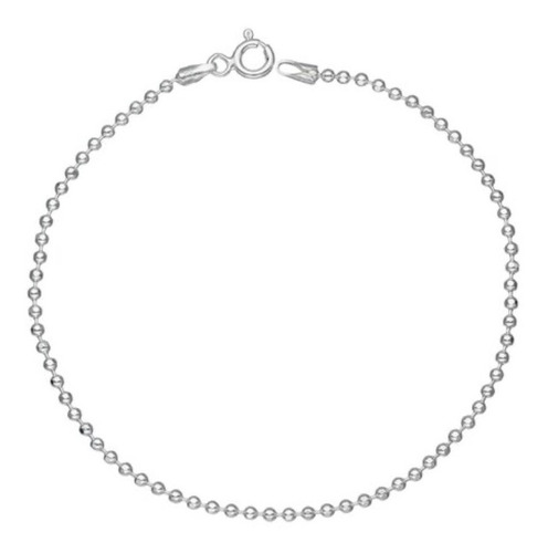 Pulsera Juvenil Pelotitas Esferas 16 Cm Plata Ley 925 + Caja