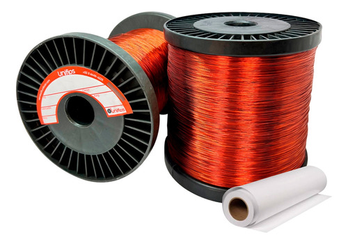 Kit 1/2 Kg Fio De Cobre Esmaltado Do 8 Ao 28 Awg + Poliéster