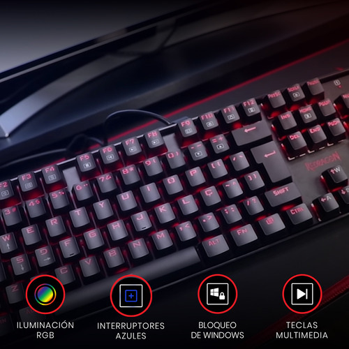 Teclado Gamer Mitra K551-rgb Negro Switch Red Español