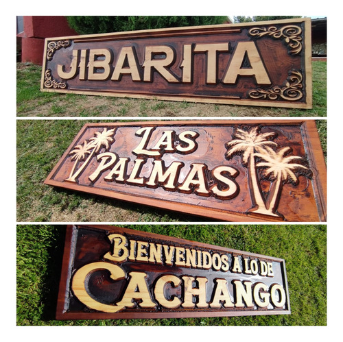 Carteles Tallados En Madera (barbacoas, Casas, Etc)