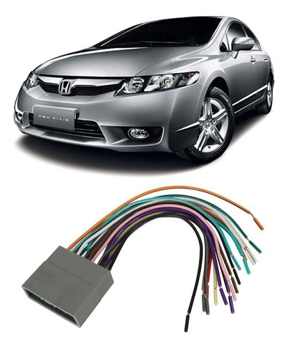 Chicote Adaptador New Civic 2007 A 2011 Rádio Multimídia