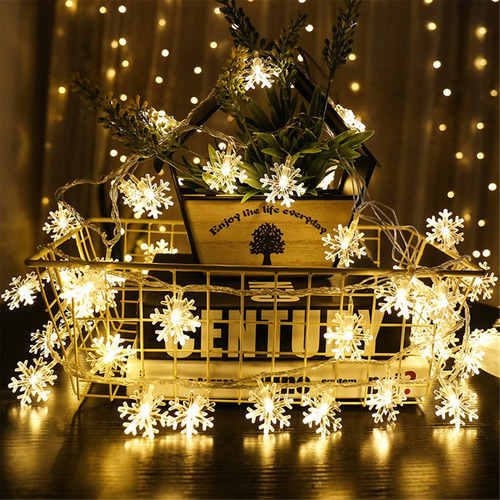 Cadena De Luces En Forma De Copo De Nieve Para Fiestas, Boda