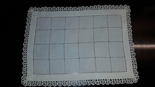 Imagen 2 de 4 de Antigua Carpeta Tela Vainillas Puntilla Crochet Leer