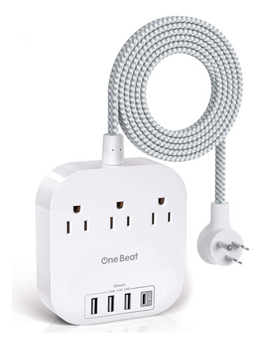 Cable De Alimentacion Con Usb C, 3 Toma Corrientes, 4 Puerto