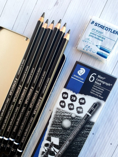 Lata Staedtler Nuevos Lumograph Negro Intenso Mate X 6 Grad.