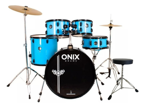 Bateria Nagano Onix Smart Bumbo 22 Completa Banco Pratos