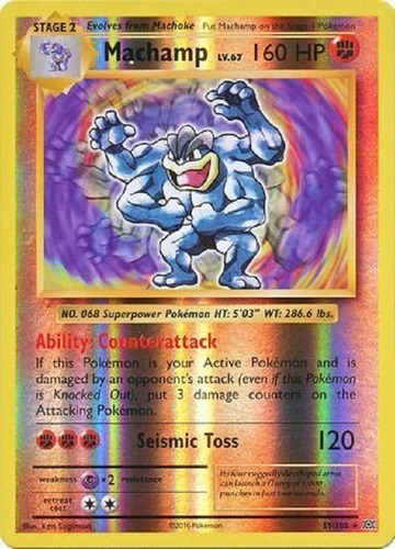 Machamp 59/108 Reverse Holo Raro Pokemon Tcg