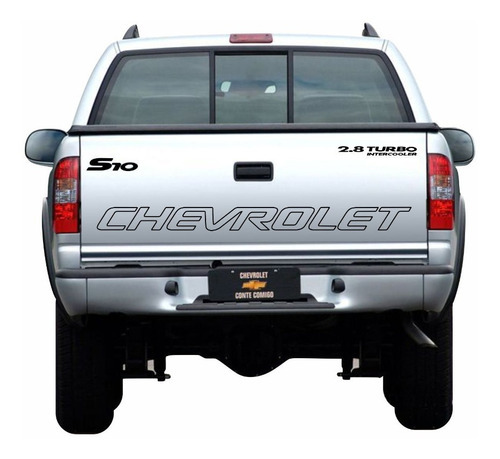 Kit Adesivos S10 4x4 2000 Preto + Emblemas Resinado S10kit37 Cor Preto