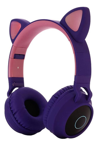 Auriculares Bluetooth 5.0 Con Orejas Gato Niños, Plegables,