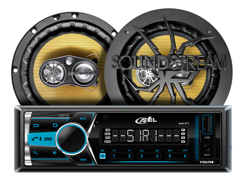 Kit Autoestéreo Steelpro Desmontable+bocinas 6.5 Soundstream