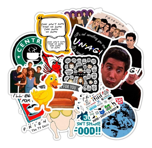 50 Uds Stickers Calcomanias Friends Serie