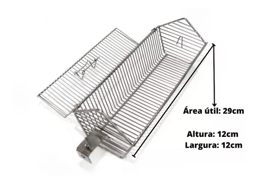 Espeto Giratório Elétrico com Tridente Inox e Cesto - Espetos, Grelhas, e  Acessórios.