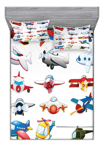 Lunarable Juego De Sábanas Y Fundas De Almohada De Avión,.