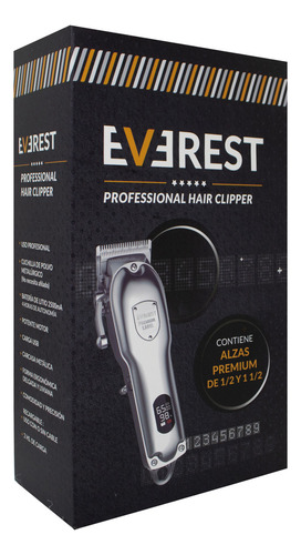 Everest Hair Clipper Cortadora Profesional Pelo Barba 3c