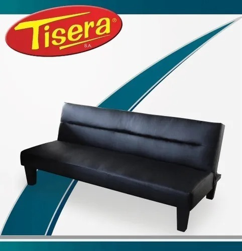 Imagen 1 de 3 de Sillon Sofa Cama Napa Cuero Negro Tisera Reclinable Sof-10