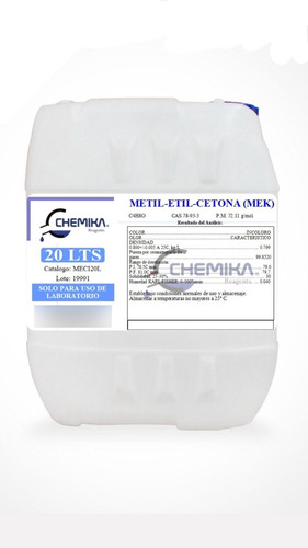 Mek Metil Etil Cetona Grado R.a. Acs De 3.5 Lts