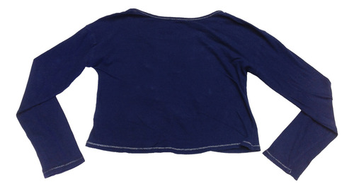 Playera Manga Larga Crop Top Niña 10t Justice Azul Corazón (Usado)