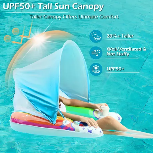 Jasonwell - Flotador inflable para piscina, 4 en 1, almohadilla de bronceado para adultos, relajarse en la piscina, flotador lleno de juguetes de agua, piscina de pelotas para niños (OB-XXL