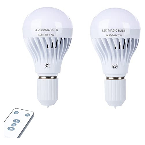 Ac 85-265v 7w Led Bulb With Remote Controller White Eme...