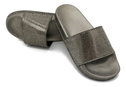 Zapatillas Estilo Diamantes De Imitación Y Sandalias De Suel