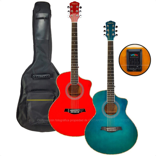 Guitarra Electroacustica Con Corte Superior + Pua + Garantia