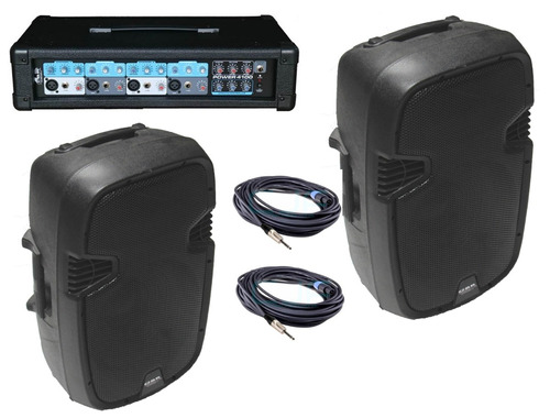 Combo Sonido 2 Bafles 12  + Consola  Potenciada Envio Gratis