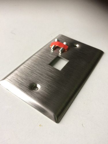 Amp Faceplate 2''x4''-metálico, 1 Puerto Keystone/1-555384-0