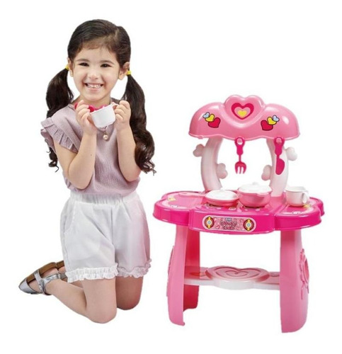 Cocina Para Niños Mytoy Candy Chef 9 Accesorios Color Rosa